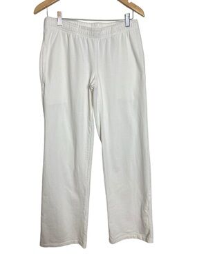 John Galt White Wide Leg Sweat Pants